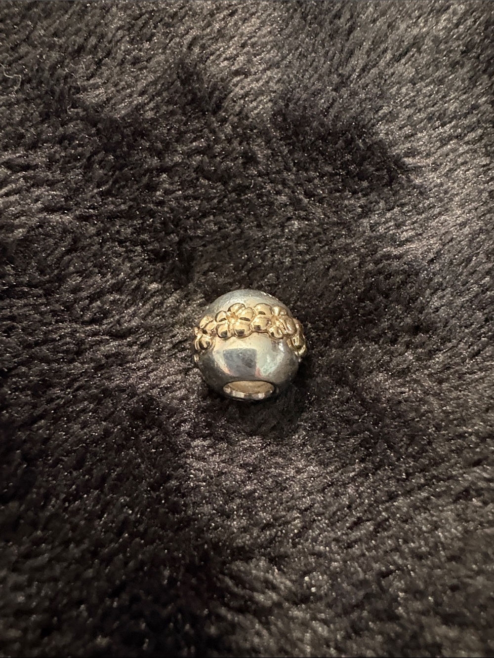 Pandora Two-tone “Saturn” Flower Charm